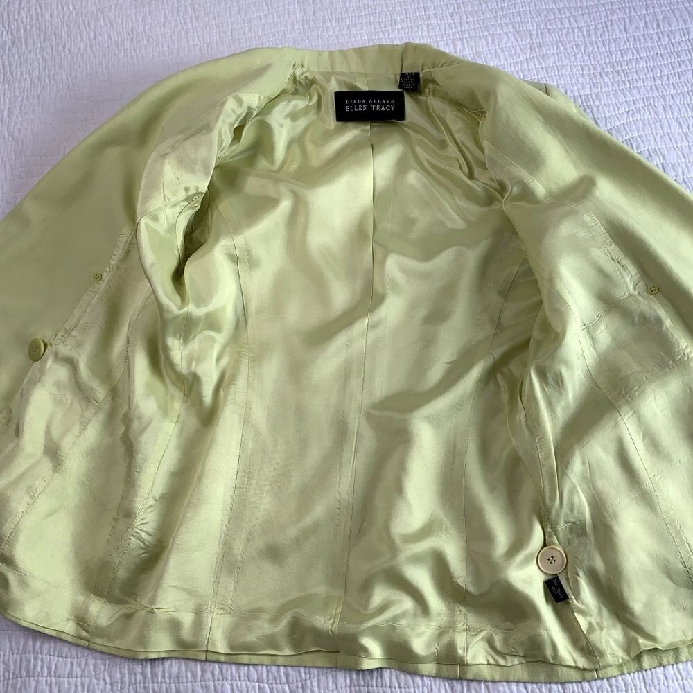 Linda Allard Ellen Tracy SZ Petite 6 Linen Lined Double Breasted Blazer Jacket - Picture 5 of 10